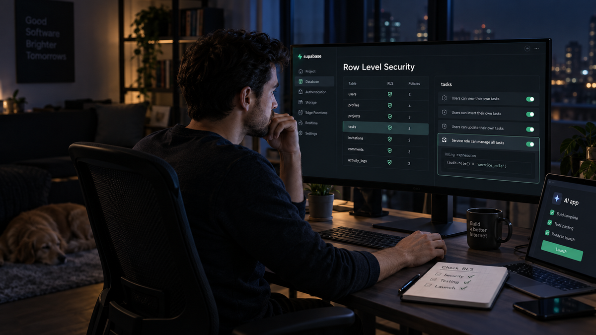 Supabase RLS checklist for AI-built apps: stop leaking user data before launch