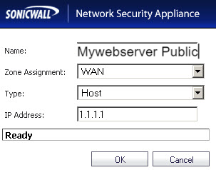 Configure One to One NAT in SonicWALL