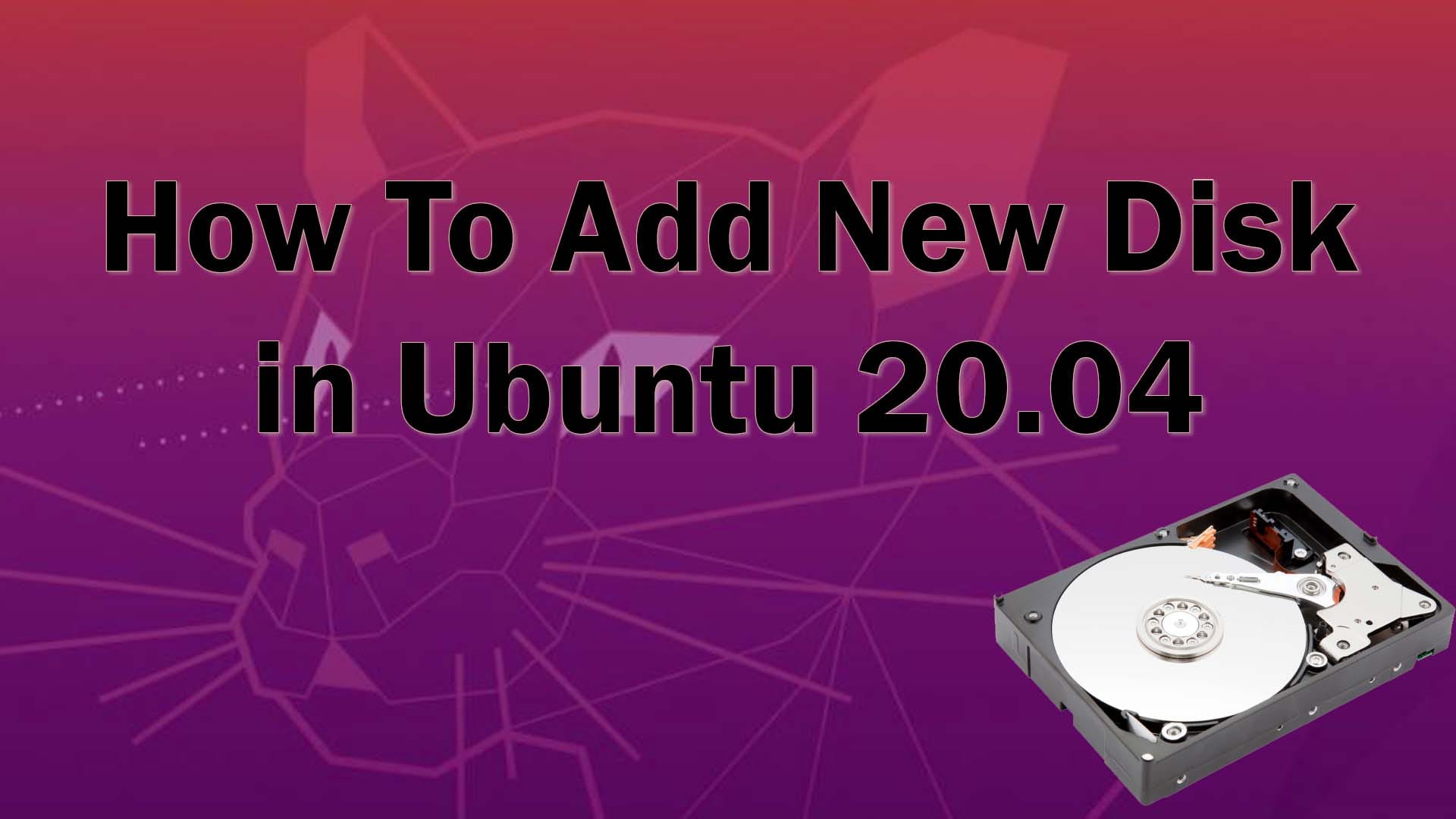 How To Add New Disk in Ubuntu 20.04
