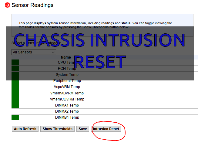 supermicro chassis intrusion reset