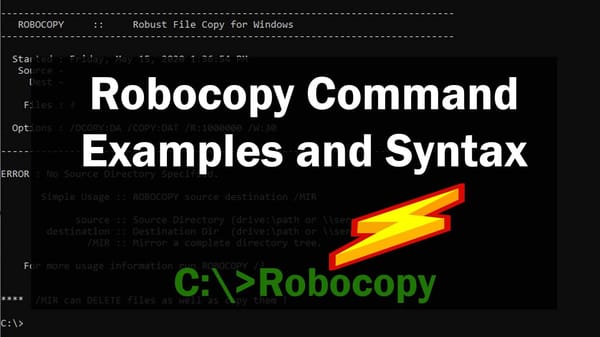 Windows Robocopy Examples and Syntax