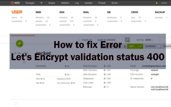Let's Encrypt validation status 400