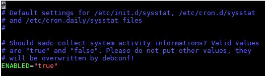 edit default sysstat