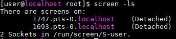 screen -ls