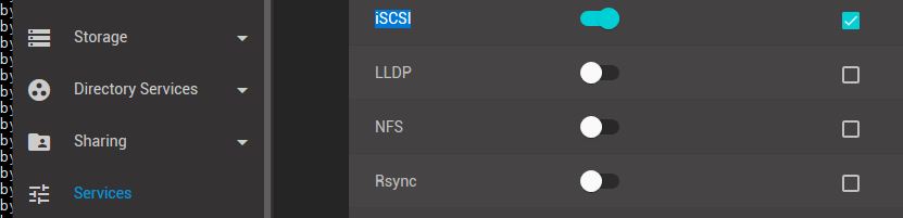 Enable iSCSI service