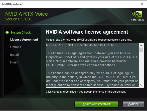 NVIDIA RTX Voice installer
