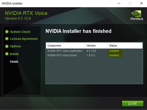 nvidia installer has finished
