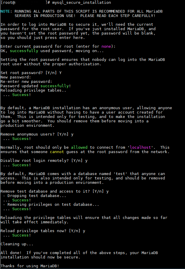 mysql server mysql_secure_installation