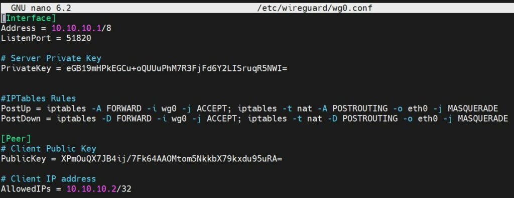 wireguard config example server