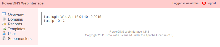 PowerDNS Webinterface