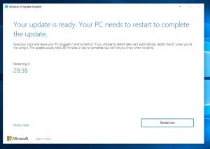 Windows 10 Update Assistant restart