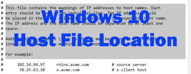 Windows 10 Hosts File Location