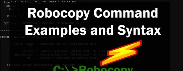 Windows Robocopy Examples and Syntax