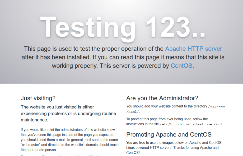 Apache server test page 