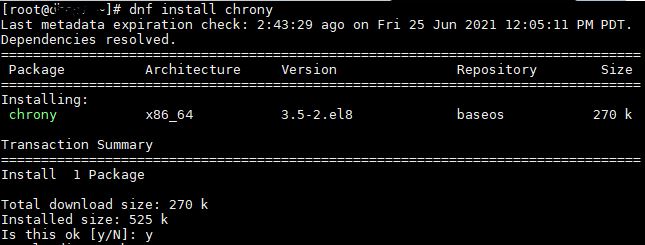 Install Chrony On CentOS 8