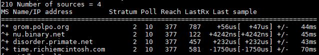 Chrony NTP Server Time Sources