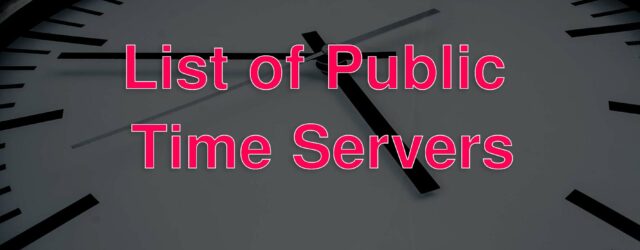 List of Public Time Servers