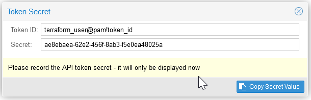 proxmox token secret