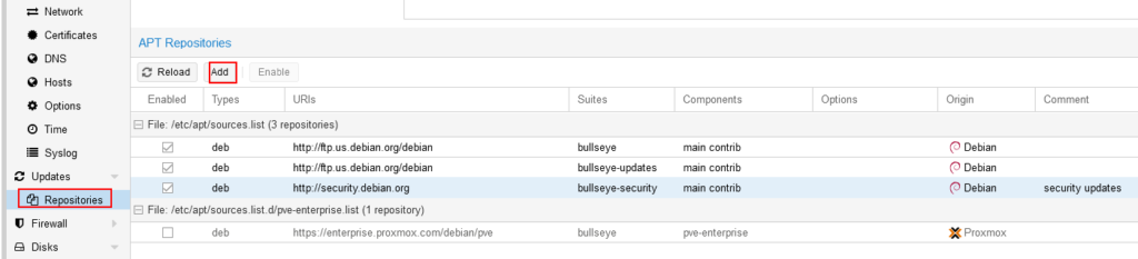 Enable Proxmox VE No-Subscription Repository